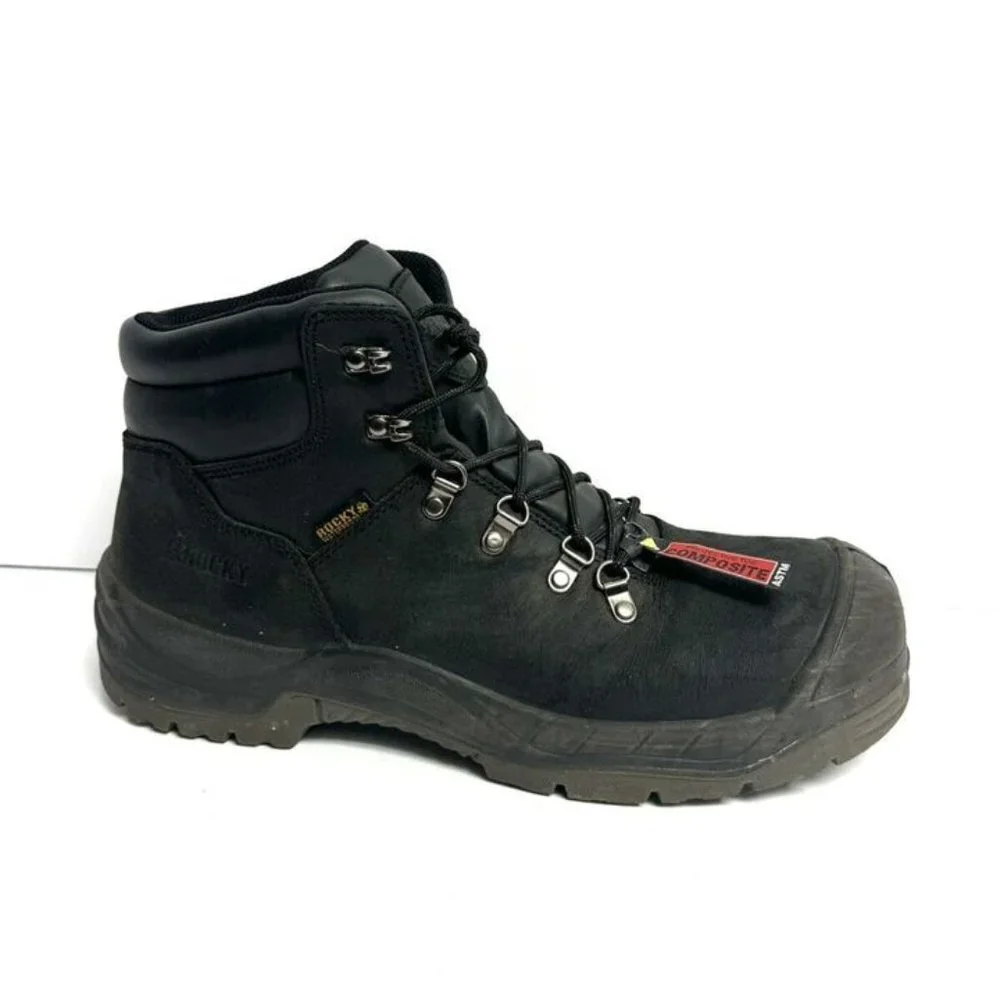 Rocky Mens Hiker 6” Waterproof Comp Toe Work Boot Black Size 12 M